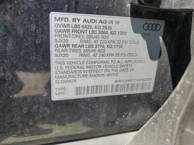 Photo 12 VIN: WA1LHAF77KD043305 - AUDI Q7 PREMIUM 