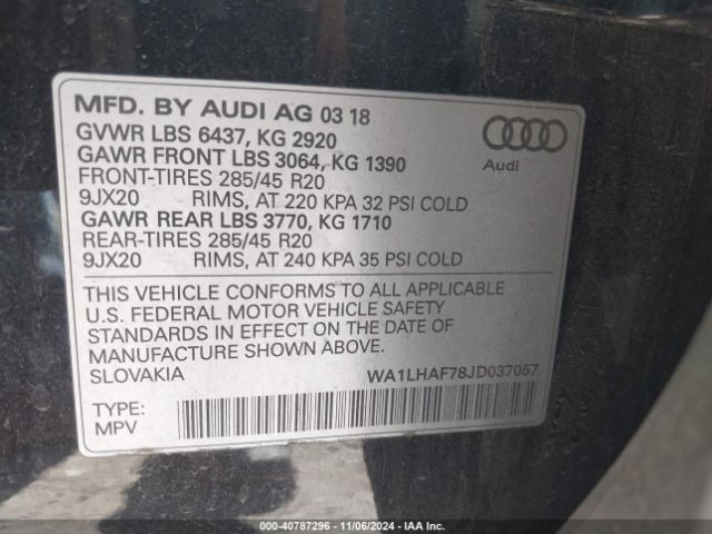 Photo 8 VIN: WA1LHAF78JD037057 - AUDI Q7 