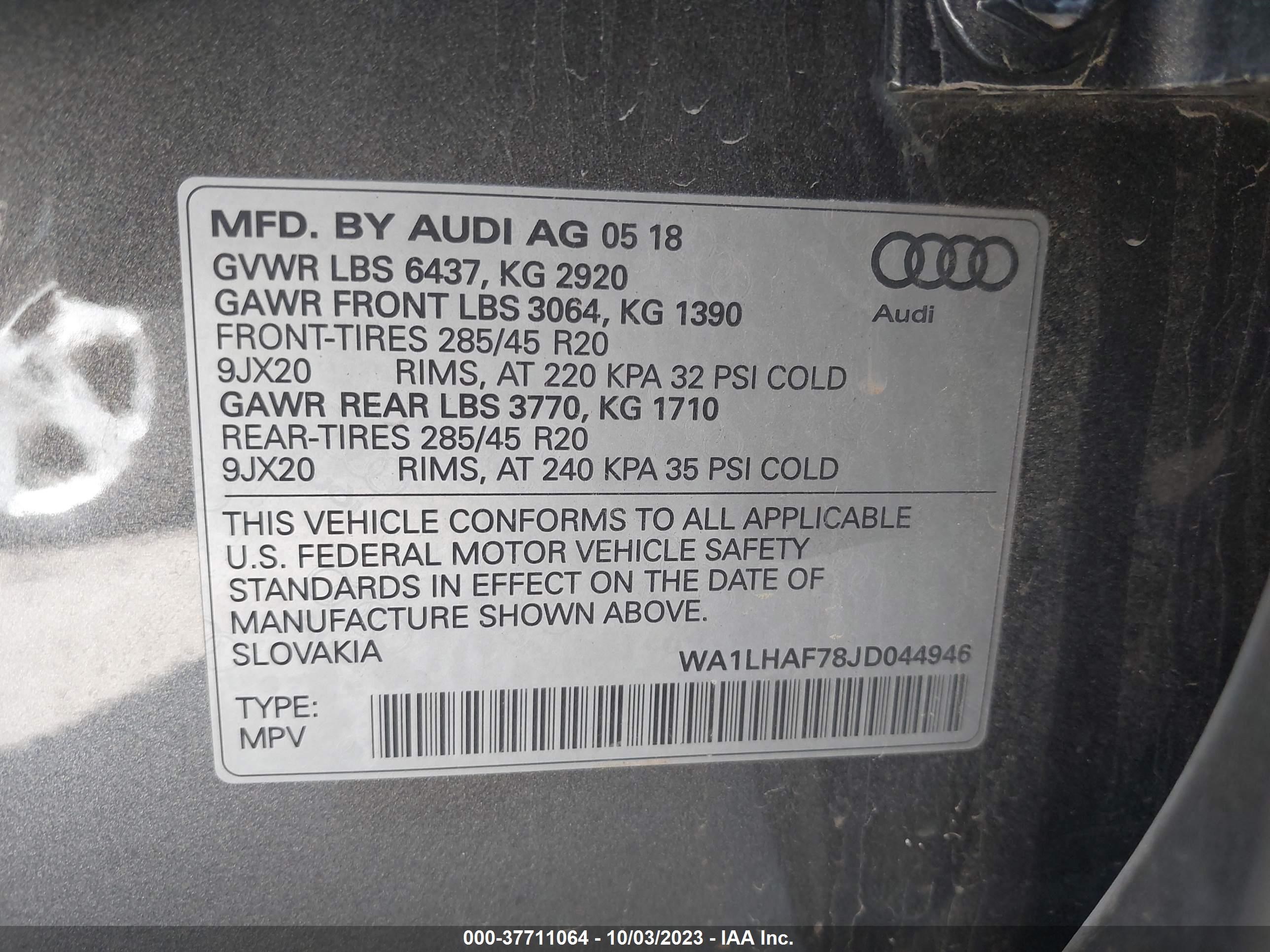 Photo 8 VIN: WA1LHAF78JD044946 - AUDI Q7 