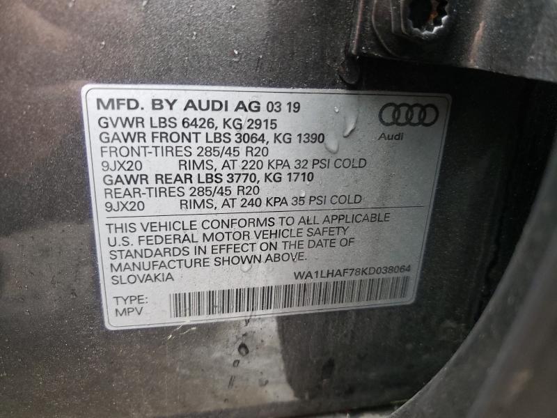 Photo 9 VIN: WA1LHAF78KD038064 - AUDI Q7 PREMIUM 