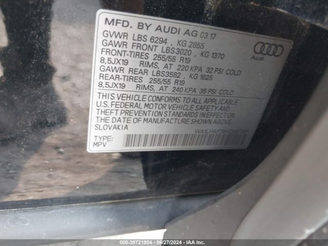 Photo 8 VIN: WA1LHAF79HD051799 - AUDI Q7 