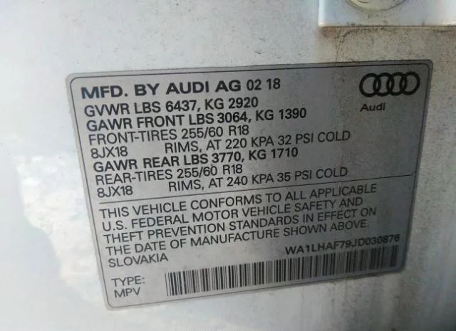 Photo 8 VIN: WA1LHAF79JD030876 - AUDI Q7 