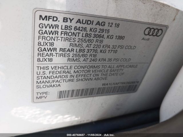 Photo 8 VIN: WA1LHAF79KD025579 - AUDI Q7 