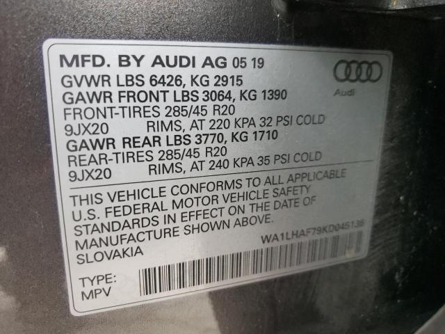 Photo 9 VIN: WA1LHAF79KD045136 - AUDI Q7 PREMIUM 