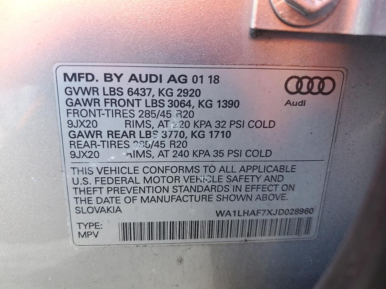 Photo 12 VIN: WA1LHAF7XJD028960 - AUDI Q7 