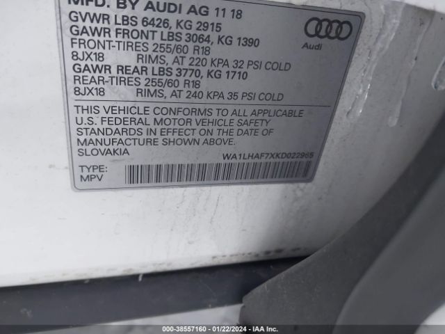 Photo 8 VIN: WA1LHAF7XKD022965 - AUDI Q7 