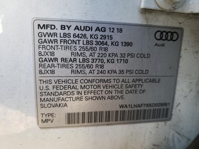 Photo 9 VIN: WA1LHAF7XKD025851 - AUDI Q7 PREMIUM 