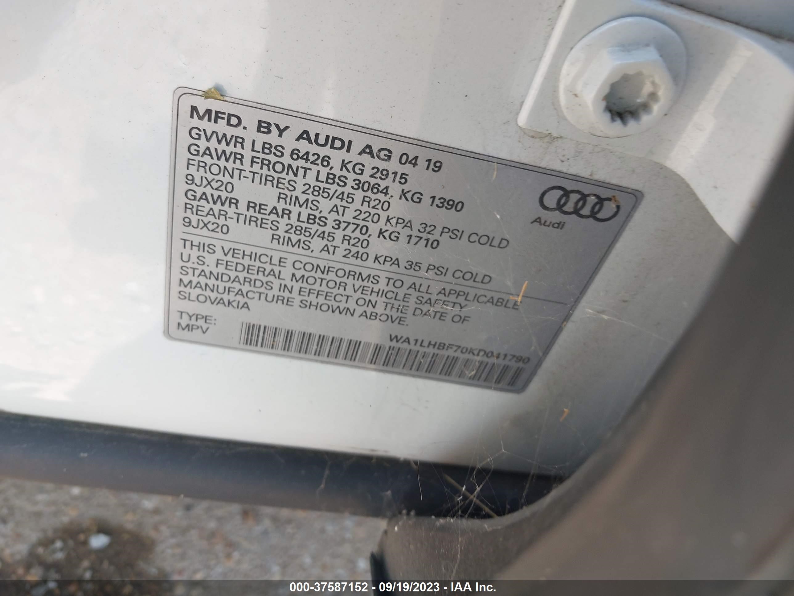 Photo 8 VIN: WA1LHBF70KD041790 - AUDI Q7 