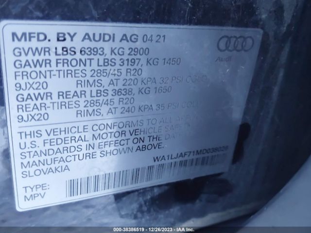 Photo 8 VIN: WA1LJAF71MD038026 - AUDI Q7 