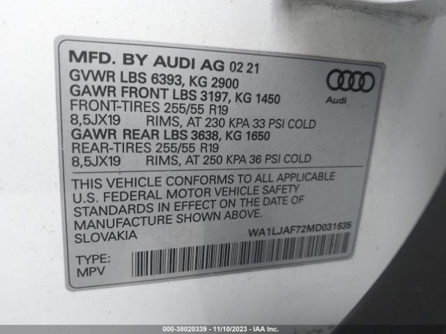 Photo 8 VIN: WA1LJAF72MD031635 - AUDI Q7 