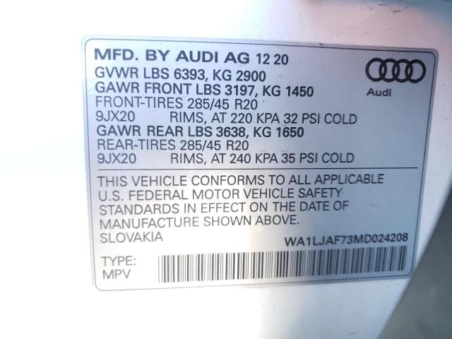 Photo 9 VIN: WA1LJAF73MD024208 - AUDI Q7 PREMIUM 