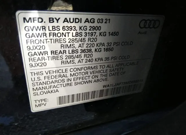 Photo 8 VIN: WA1LJAF73MD035015 - AUDI Q7 