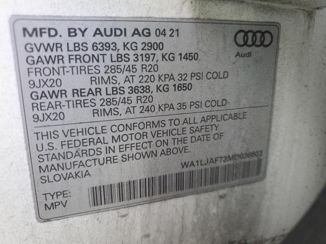 Photo 12 VIN: WA1LJAF73MD036603 - AUDI Q7 PREMIUM 