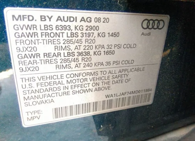 Photo 8 VIN: WA1LJAF74MD011984 - AUDI Q7 