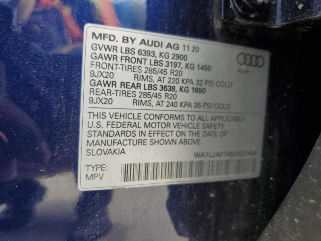 Photo 12 VIN: WA1LJAF74MD023455 - AUDI Q7 PREMIUM 