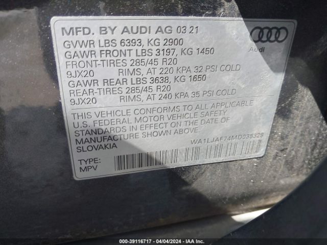 Photo 8 VIN: WA1LJAF74MD035329 - AUDI Q7 