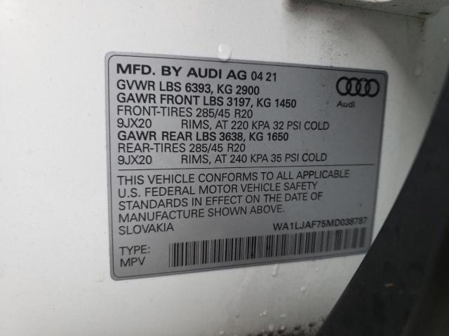 Photo 9 VIN: WA1LJAF75MD038787 - AUDI Q7 PREMIUM 