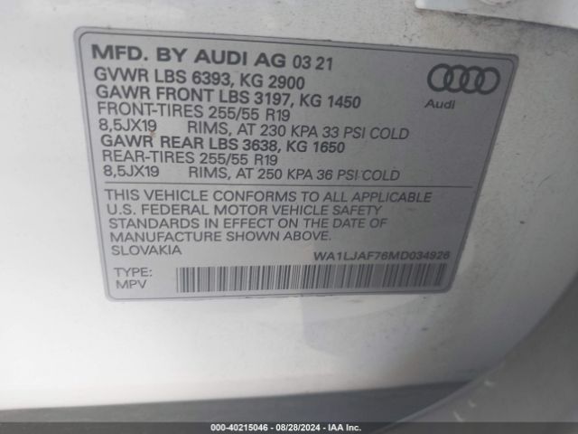 Photo 8 VIN: WA1LJAF76MD034926 - AUDI Q7 