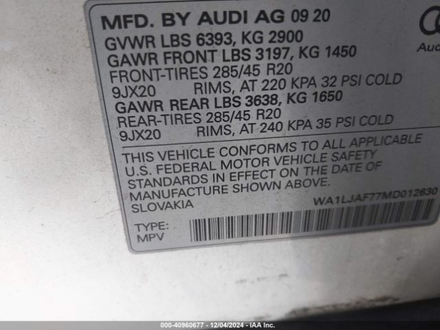 Photo 8 VIN: WA1LJAF77MD012630 - AUDI Q7 