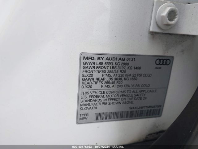 Photo 8 VIN: WA1LJAF77MD037009 - AUDI Q7 