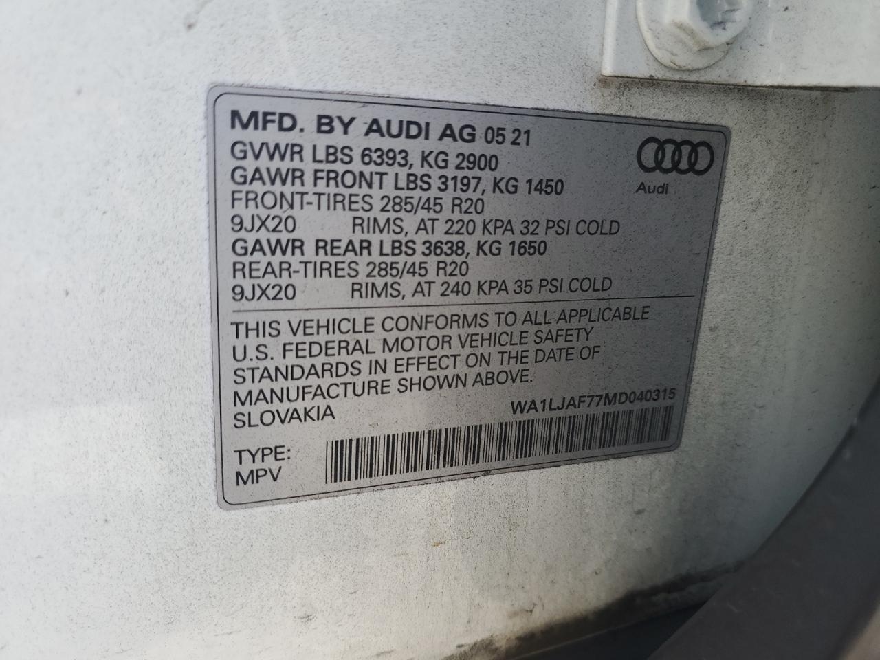 Photo 12 VIN: WA1LJAF77MD040315 - AUDI Q7 