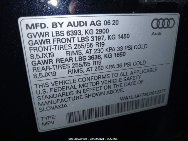 Photo 8 VIN: WA1LJAF78LD012277 - AUDI Q7 