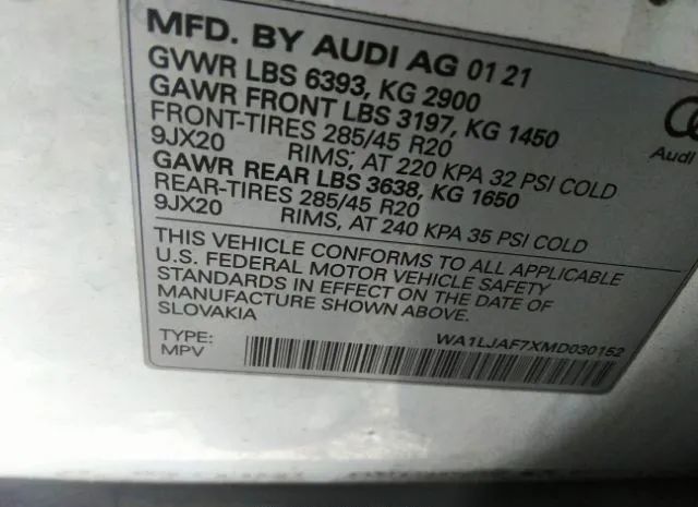 Photo 8 VIN: WA1LJAF7XMD030152 - AUDI Q7 