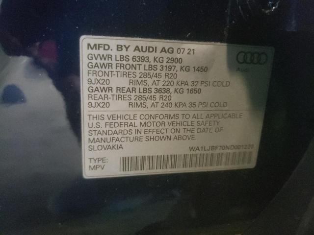 Photo 9 VIN: WA1LJBF70ND001220 - AUDI Q7 PREMIUM 