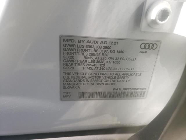 Photo 9 VIN: WA1LJBF70ND007597 - AUDI Q7 PREMIUM 