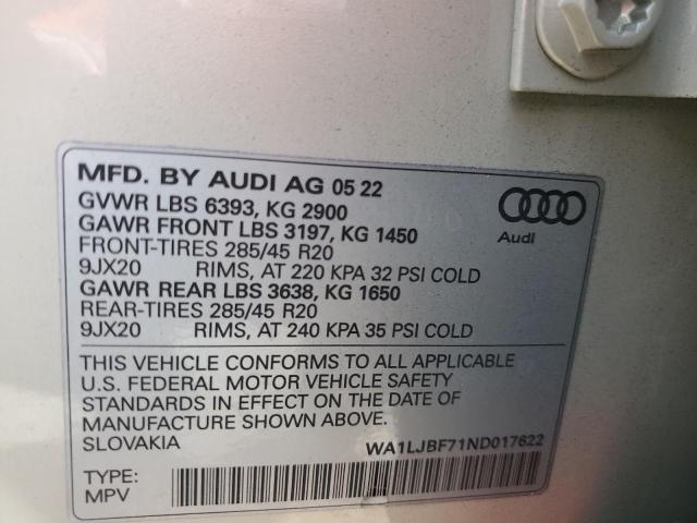 Photo 9 VIN: WA1LJBF71ND017622 - AUDI Q7 PREMIUM 