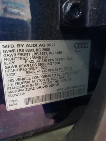 Photo 13 VIN: WA1LJBF74ND019249 - AUDI Q7 PREMIUM 