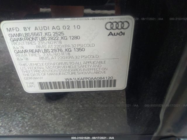 Photo 8 VIN: WA1LKAFP0AA084120 - AUDI Q5 