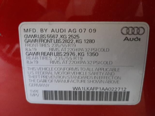 Photo 9 VIN: WA1LKAFP1AA022712 - AUDI Q5 PREMIUM 