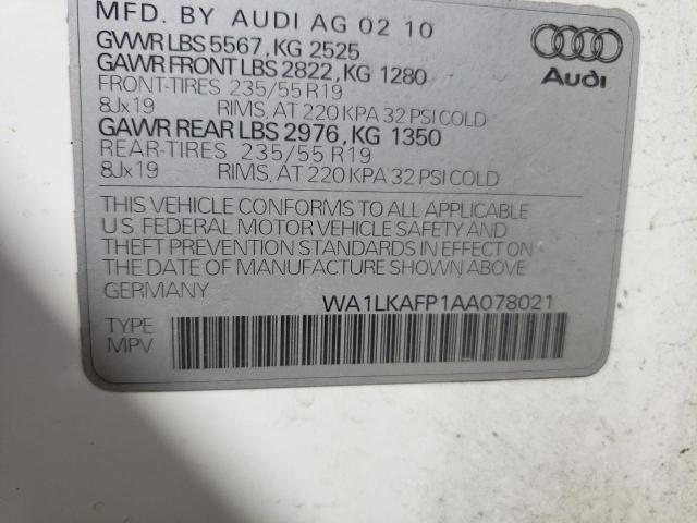 Photo 11 VIN: WA1LKAFP1AA078021 - AUDI Q5 PREMIUM 