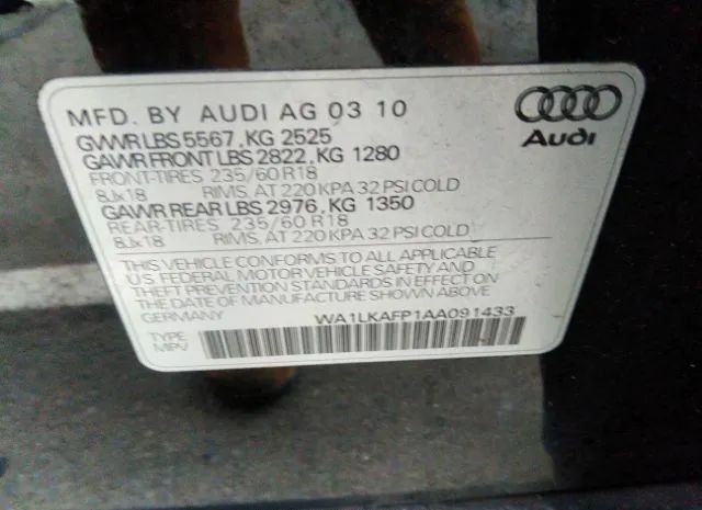 Photo 8 VIN: WA1LKAFP1AA091433 - AUDI Q5 