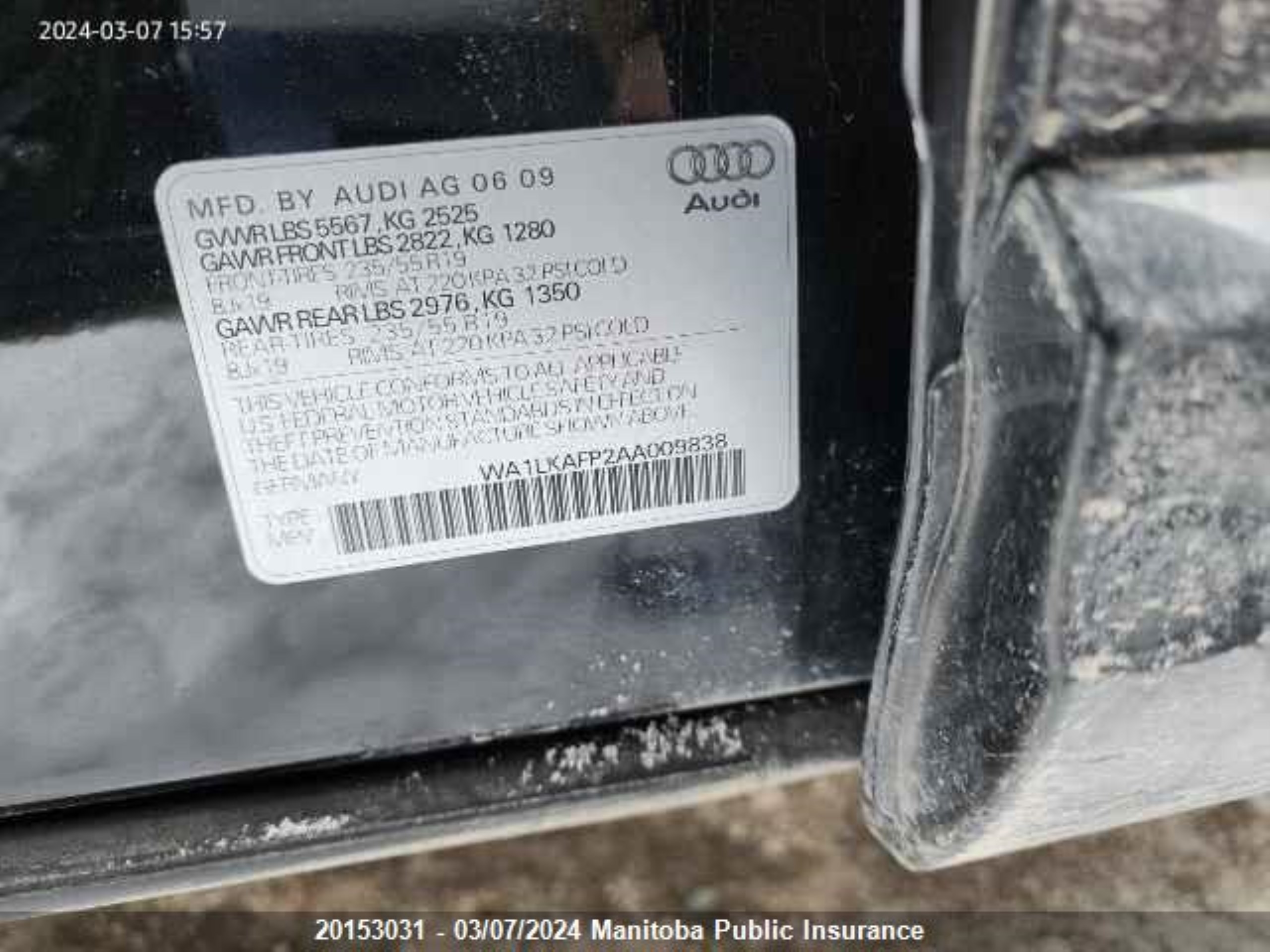 Photo 8 VIN: WA1LKAFP2AA009838 - AUDI Q5 