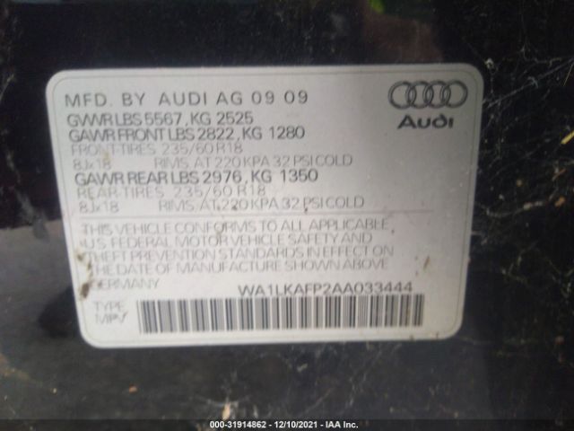 Photo 8 VIN: WA1LKAFP2AA033444 - AUDI Q5 