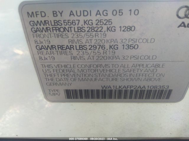 Photo 8 VIN: WA1LKAFP2AA108353 - AUDI Q5 