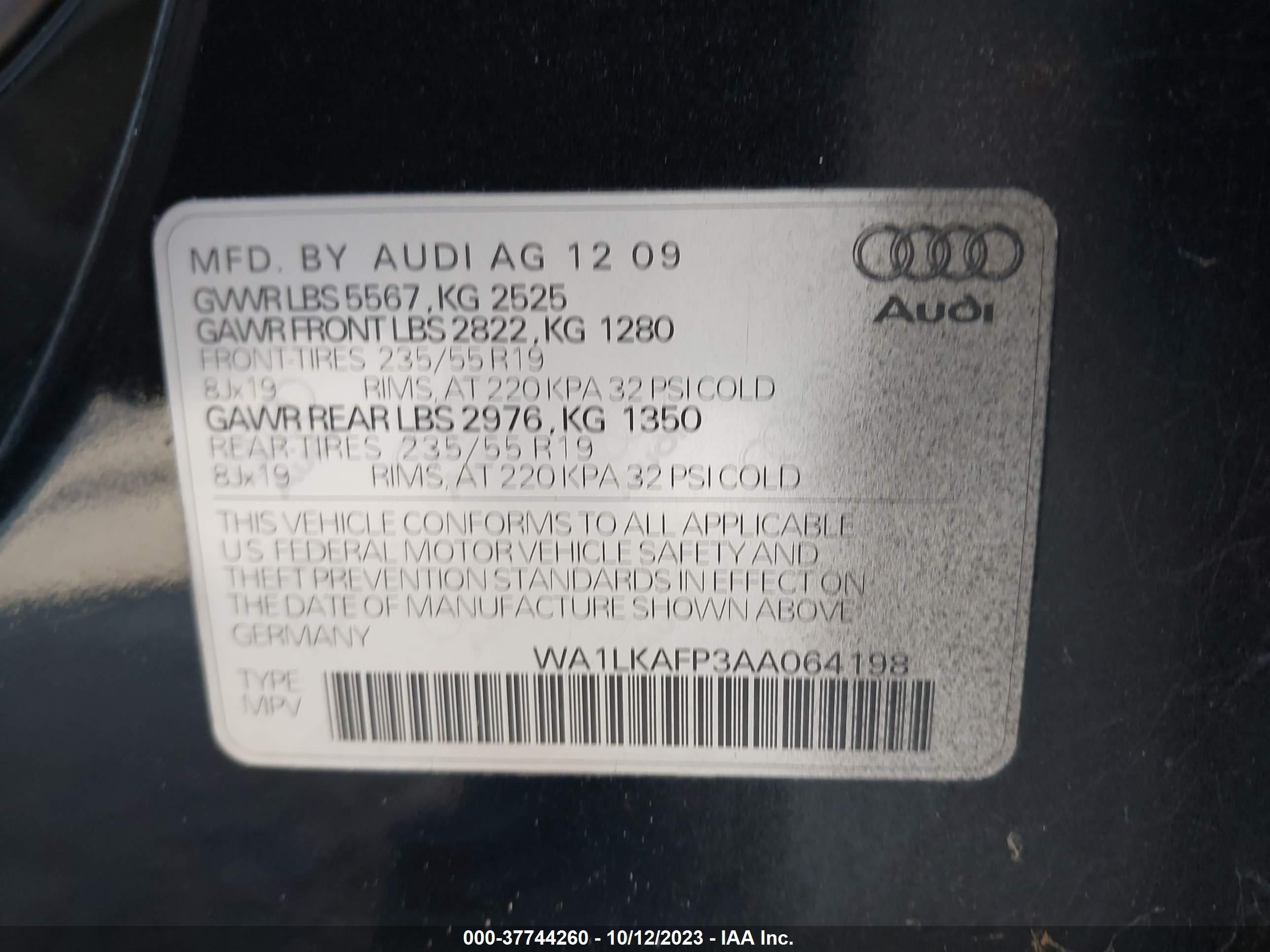 Photo 8 VIN: WA1LKAFP3AA064198 - AUDI Q5 