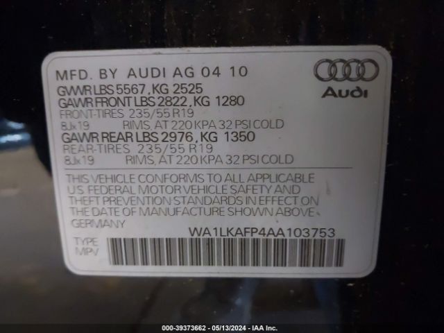 Photo 8 VIN: WA1LKAFP4AA103753 - AUDI Q5 