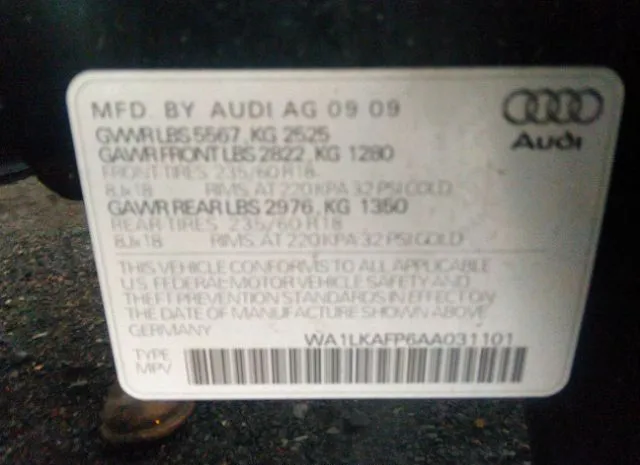 Photo 8 VIN: WA1LKAFP6AA031101 - AUDI Q5 