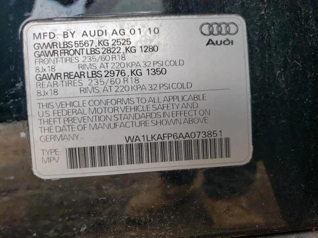 Photo 12 VIN: WA1LKAFP6AA073851 - AUDI Q5 