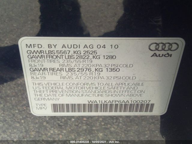 Photo 8 VIN: WA1LKAFP6AA100207 - AUDI Q5 