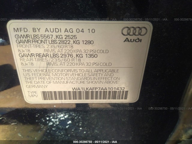 Photo 8 VIN: WA1LKAFP7AA101432 - AUDI Q5 