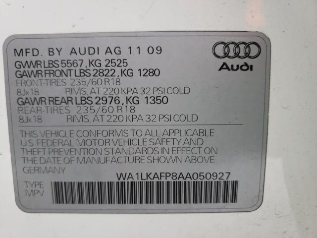 Photo 9 VIN: WA1LKAFP8AA050927 - AUDI Q5 PREMIUM 