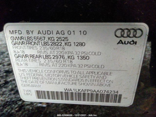 Photo 8 VIN: WA1LKAFP9AA074234 - AUDI Q5 