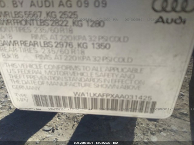 Photo 8 VIN: WA1LKAFPXAA031425 - AUDI Q5 