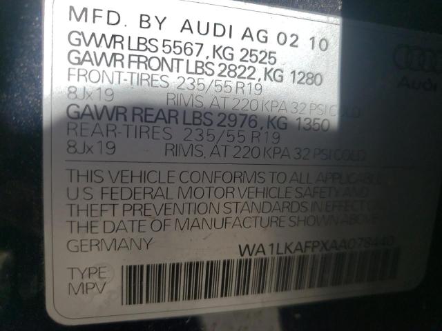 Photo 9 VIN: WA1LKAFPXAA078440 - AUDI Q5 PREMIUM 