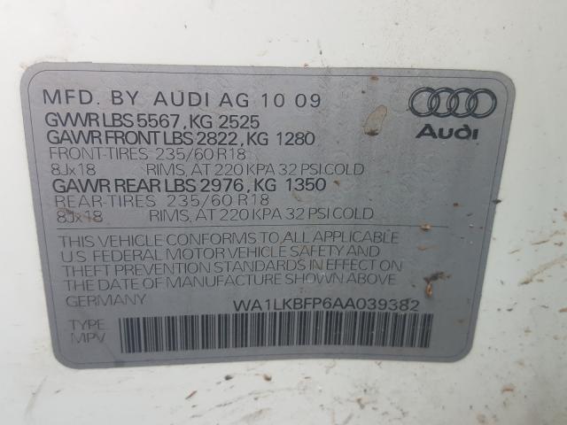 Photo 9 VIN: WA1LKBFP6AA039382 - AUDI Q5 PREMIUM 