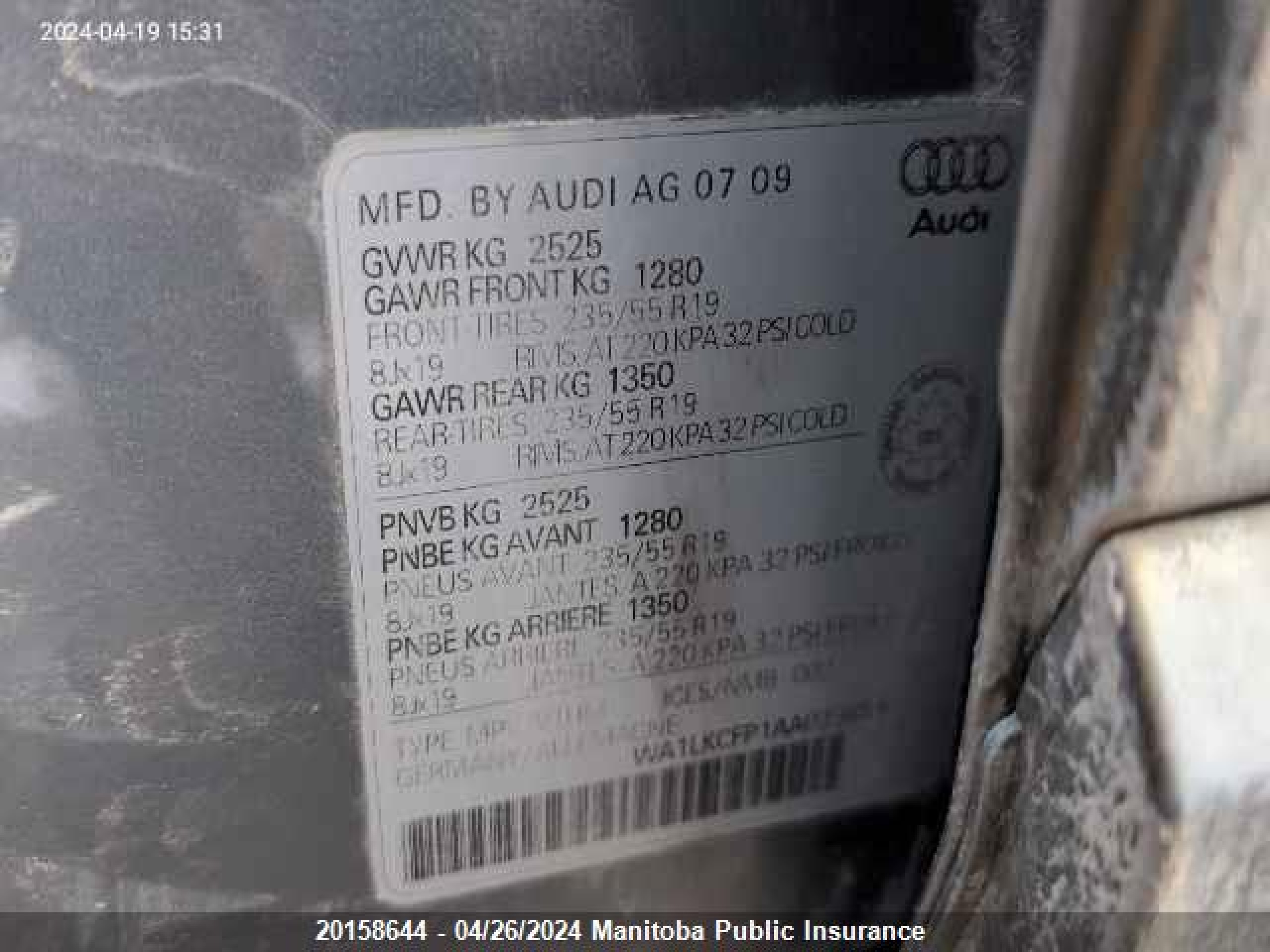 Photo 8 VIN: WA1LKCFP1AA023855 - AUDI Q5 